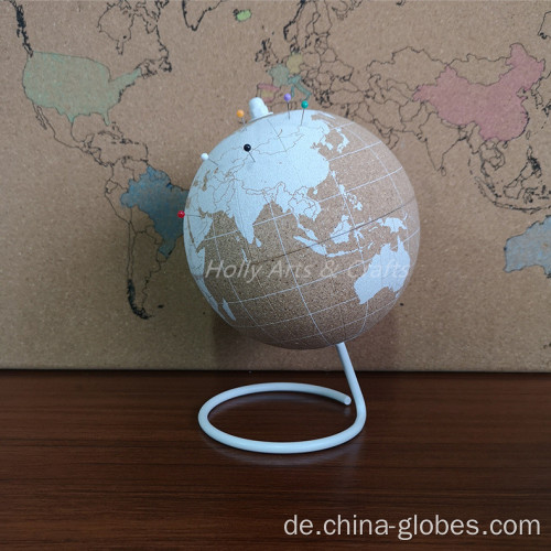 Dekor Mini Cork Board Globe mit Weltkarte